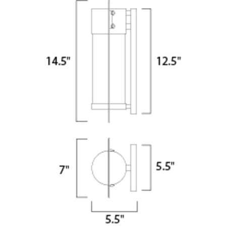 Maxim Focus 1-Light 7" Wide Black Outdoor Wall Sconce 55892BGBK